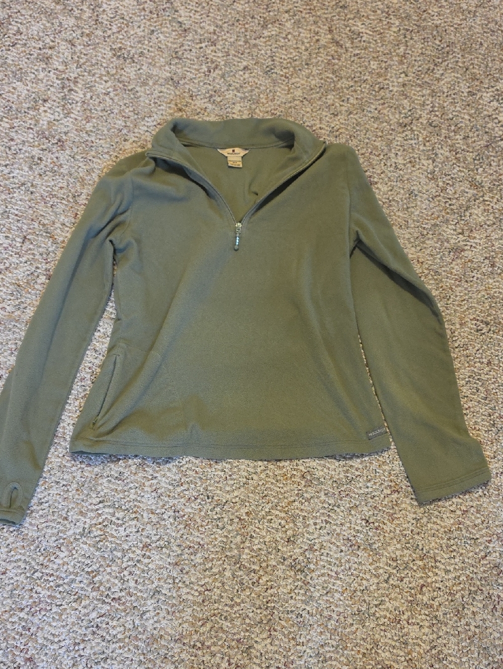 Woolrich Olive Green Half-Zip Turtleneck Fleece